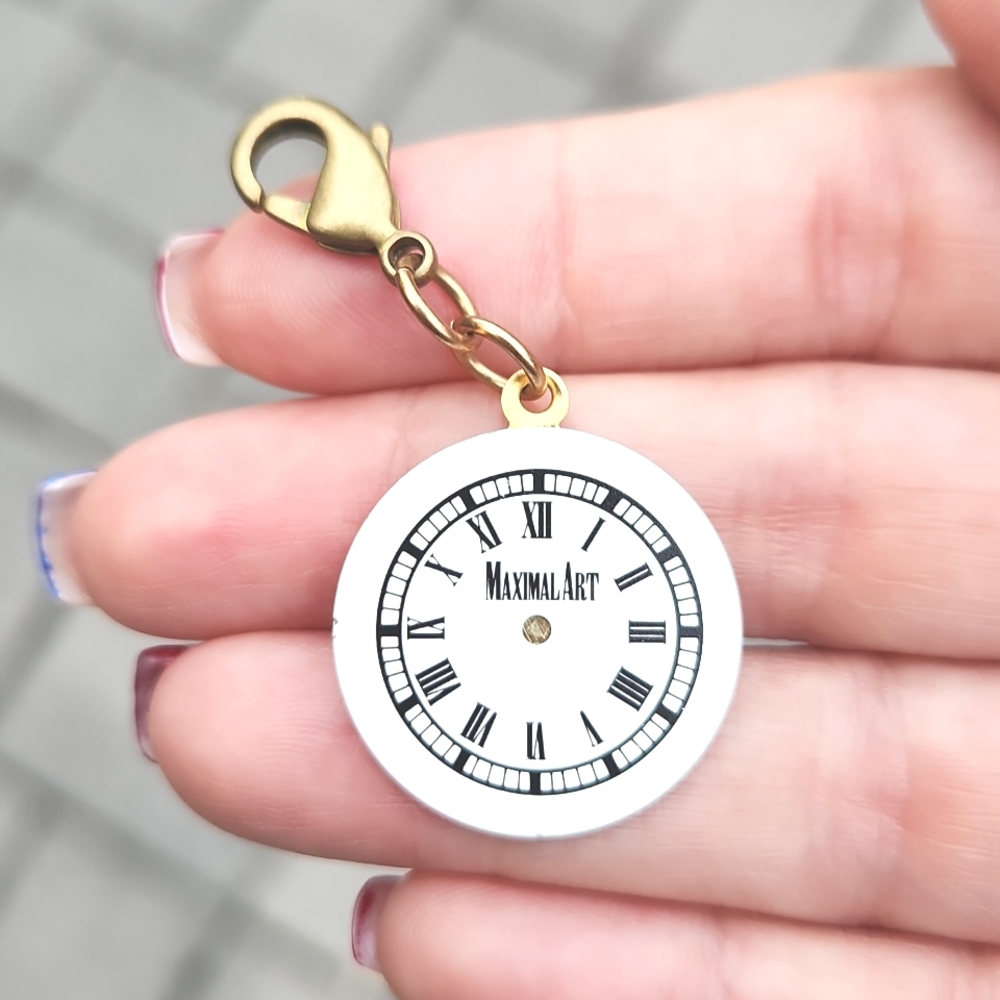 John Wind Maximal Art Roman Numeral   Clock Charm